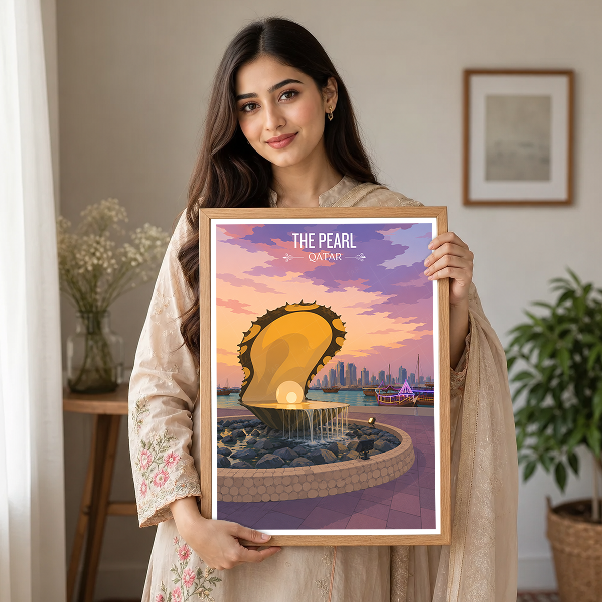The Pearl - Qatar -  Travel Wall Art Deco Poster Print