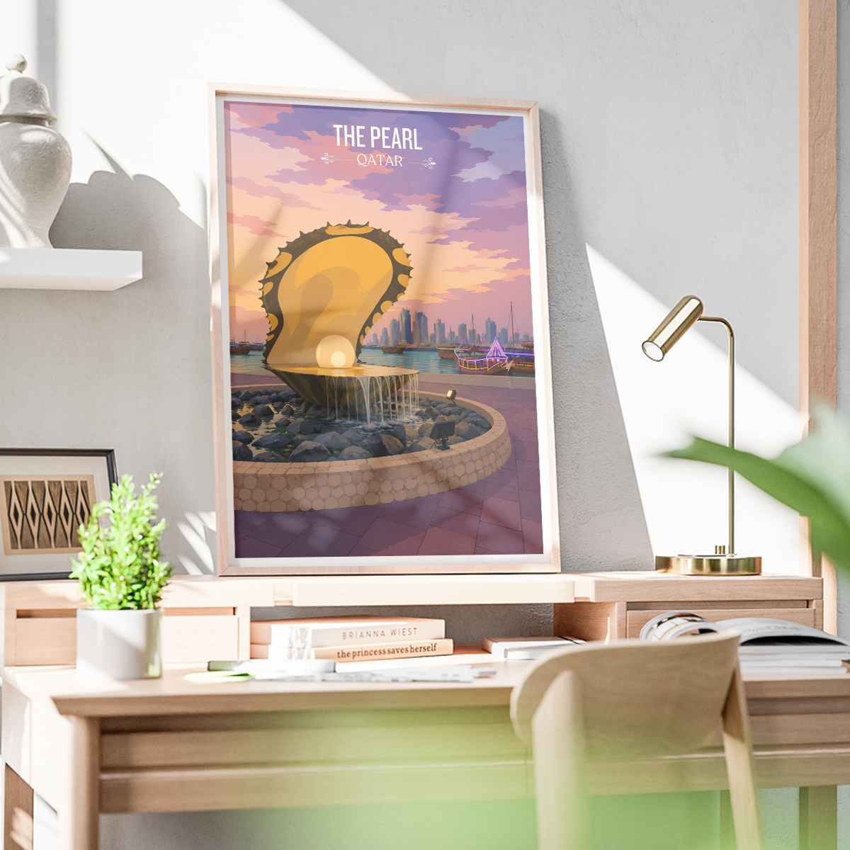 The Pearl - Qatar -  Travel Wall Art Deco Poster Print