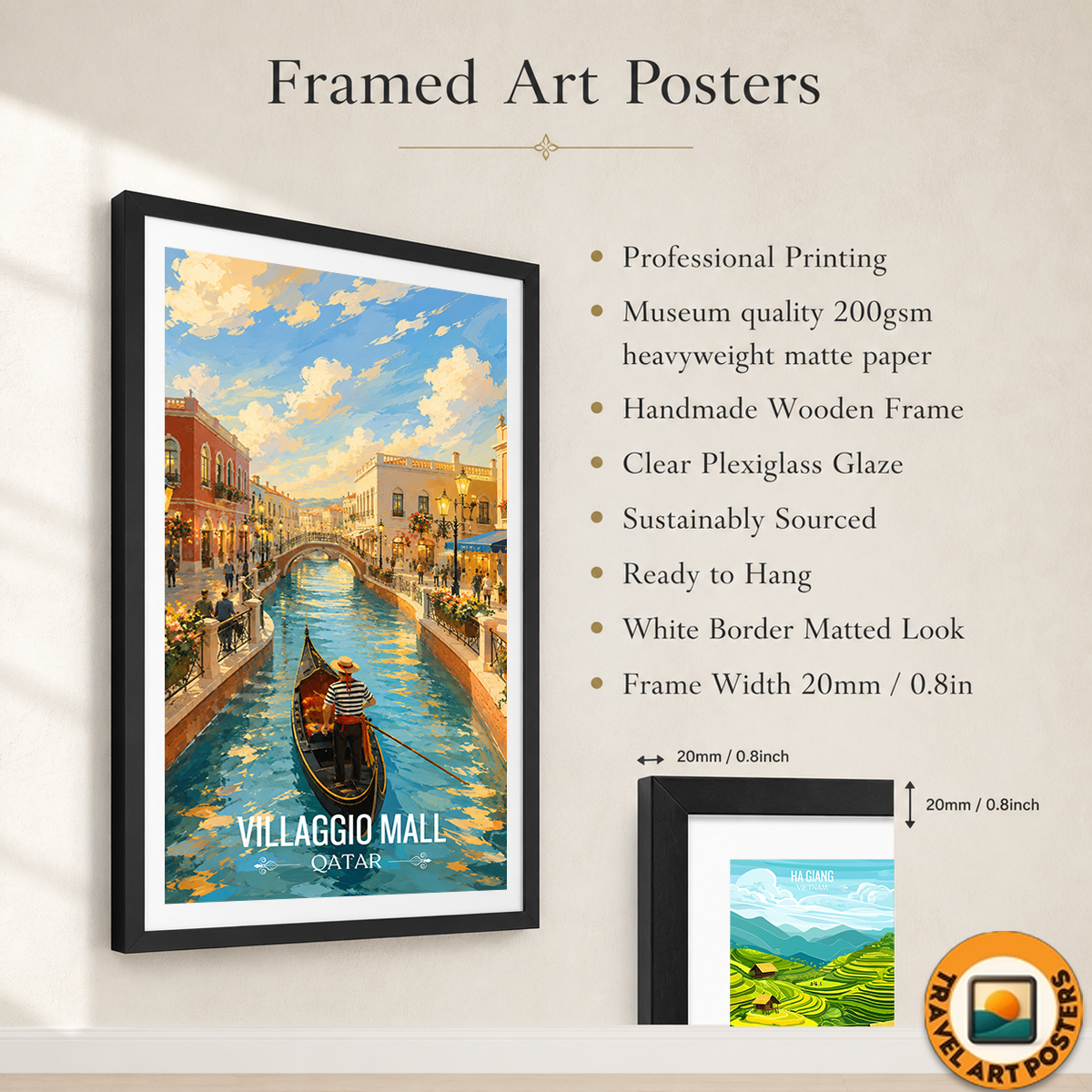 Villaggio Mall - Qatar -  Travel Wall Art Deco Poster Print