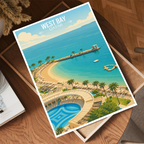 West Bay - Qatar -  Travel Wall Art Deco Poster Print