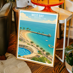 West Bay - Qatar -  Travel Wall Art Deco Poster Print