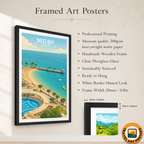 West Bay - Qatar -  Travel Wall Art Deco Poster Print