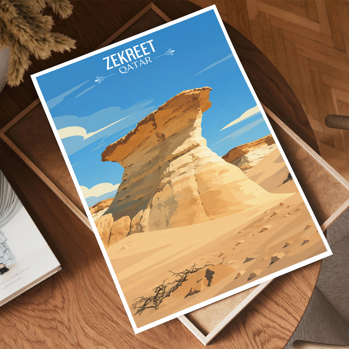 Zekreet - Qatar -  Travel Wall Art Deco Poster Print