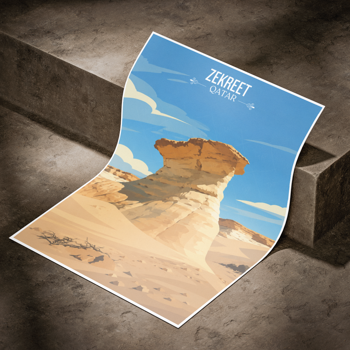 Zekreet - Qatar -  Travel Wall Art Deco Poster Print