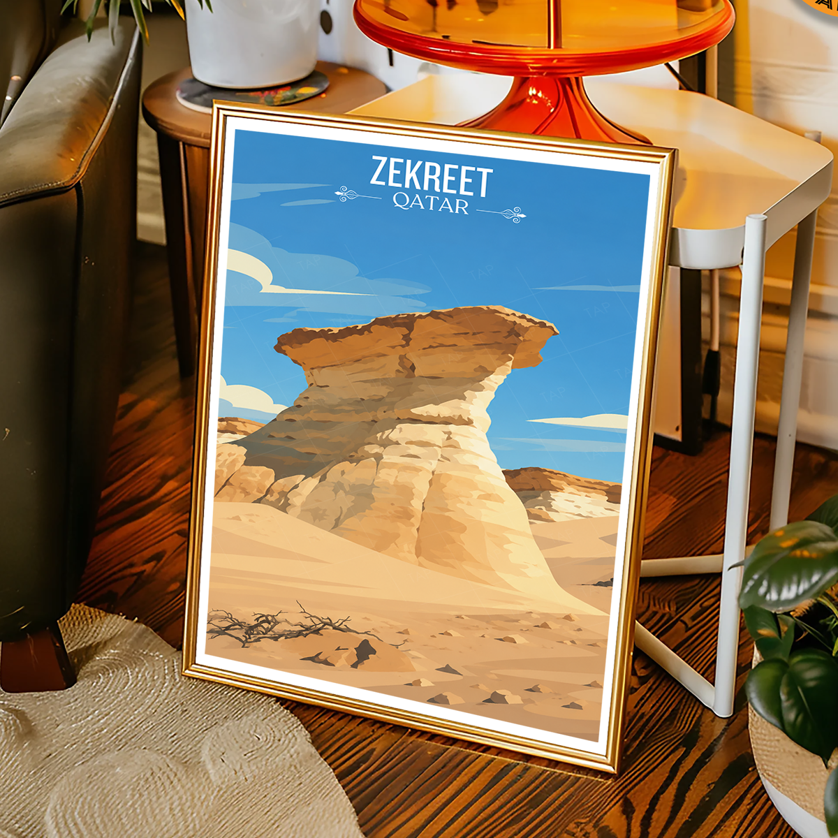Zekreet - Qatar -  Travel Wall Art Deco Poster Print