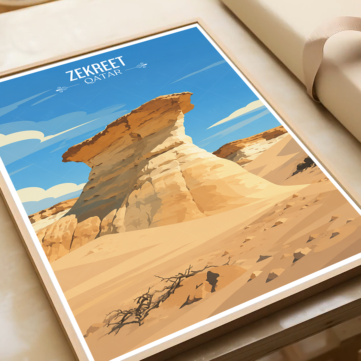Zekreet - Qatar -  Travel Wall Art Deco Poster Print