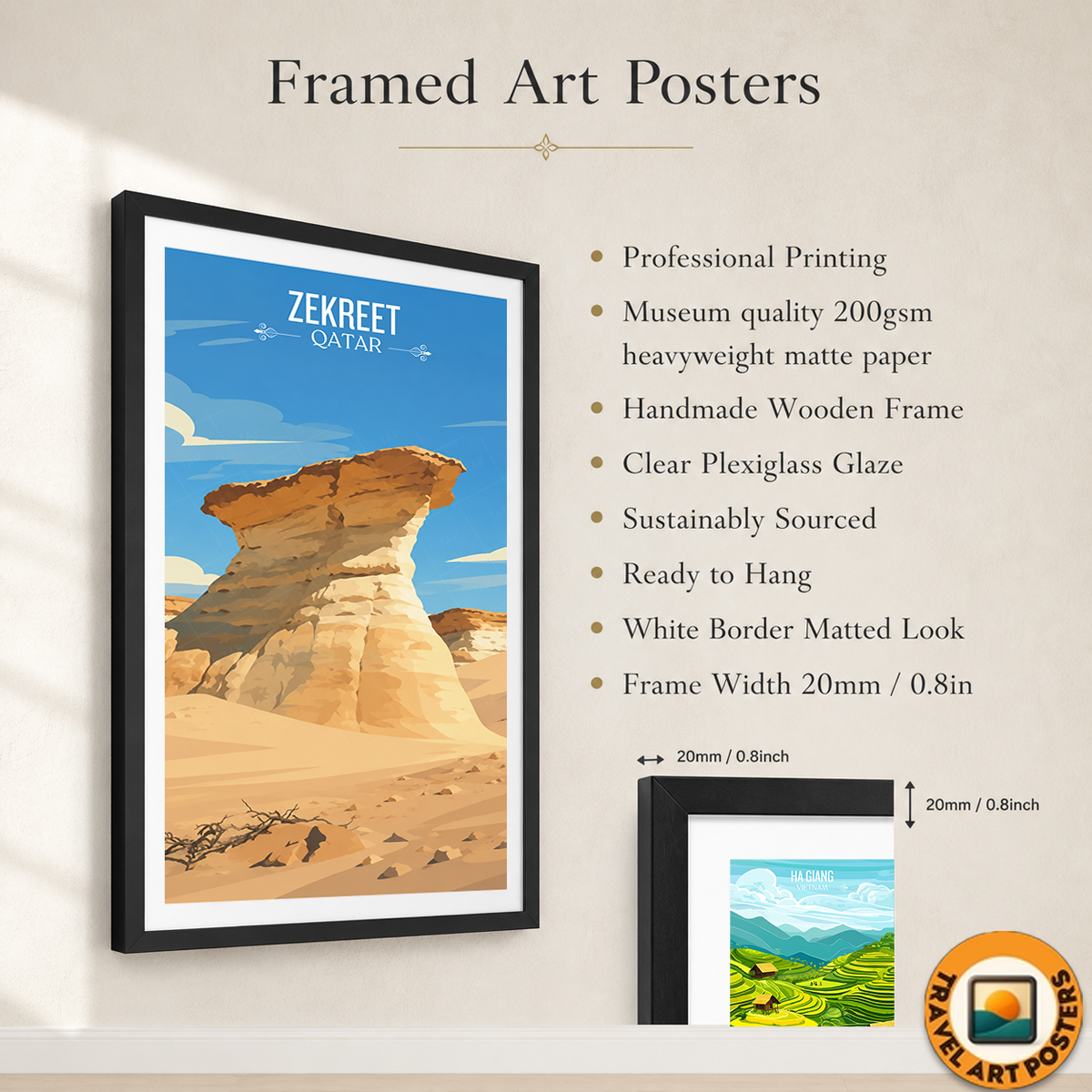 Zekreet - Qatar -  Travel Wall Art Deco Poster Print