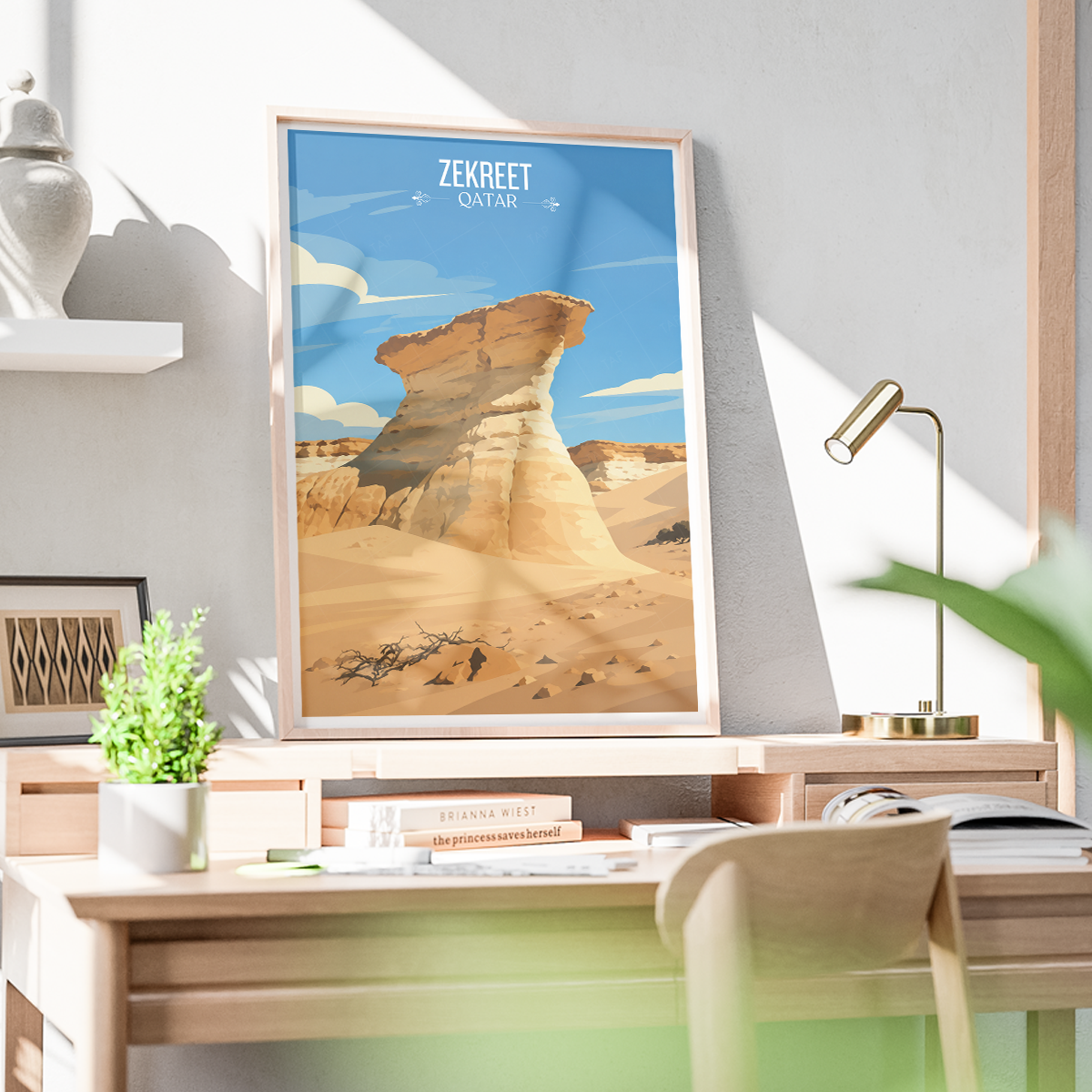Zekreet - Qatar -  Travel Wall Art Deco Poster Print