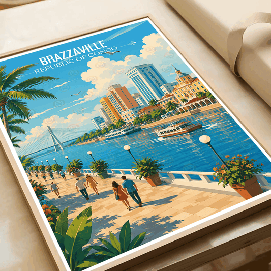 Brazzaville travel poster – artwork presentation view 2