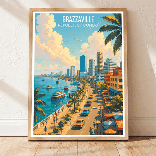 Brazzaville travel poster – artwork presentation view 1