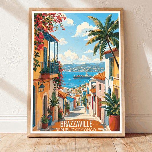 Brazzaville travel poster – artwork presentation view 1