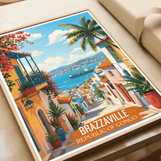 Brazzaville travel poster – artwork presentation view 2