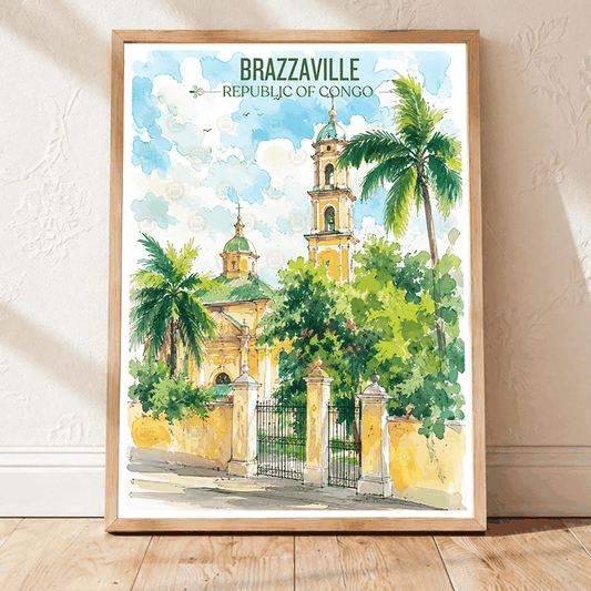 Brazzaville travel poster – artwork presentation view 1