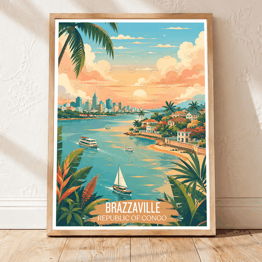Brazzaville travel poster – artwork presentation view 1