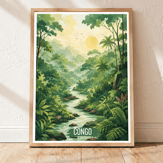 Republic of Congo travel poster – artwork presentation view 1