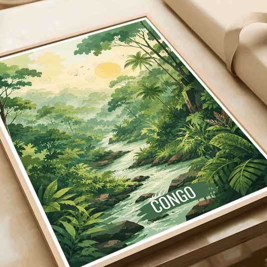 Republic of Congo travel poster – artwork presentation view 2