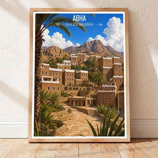 Abha - Saudi Arabia - Travel Wall Art Deco Poster Print - Art Print - Travel Art Poster