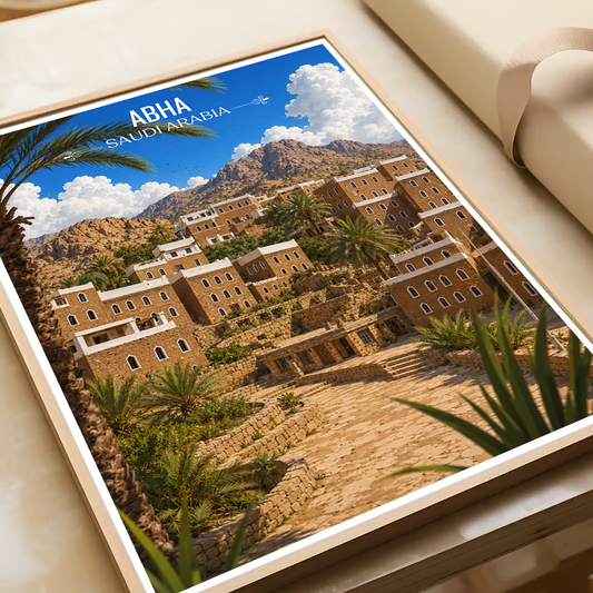 Abha - Saudi Arabia - Travel Wall Art Deco Poster Print - Art Print - Travel Art Poster
