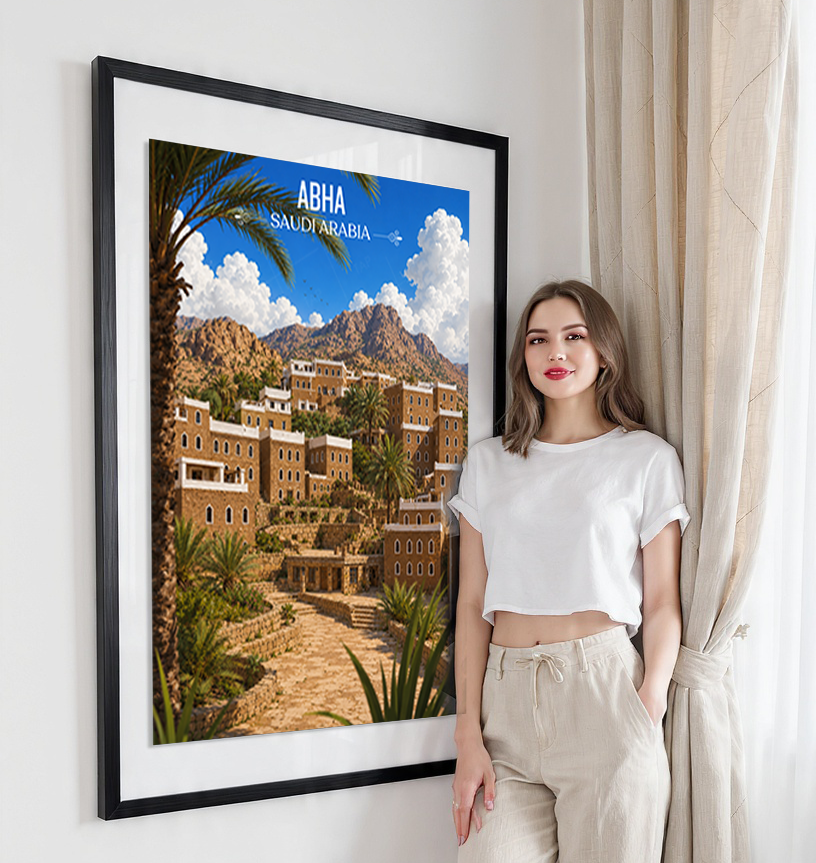 Abha - Saudi Arabia -  Travel Wall Art Deco Poster Print