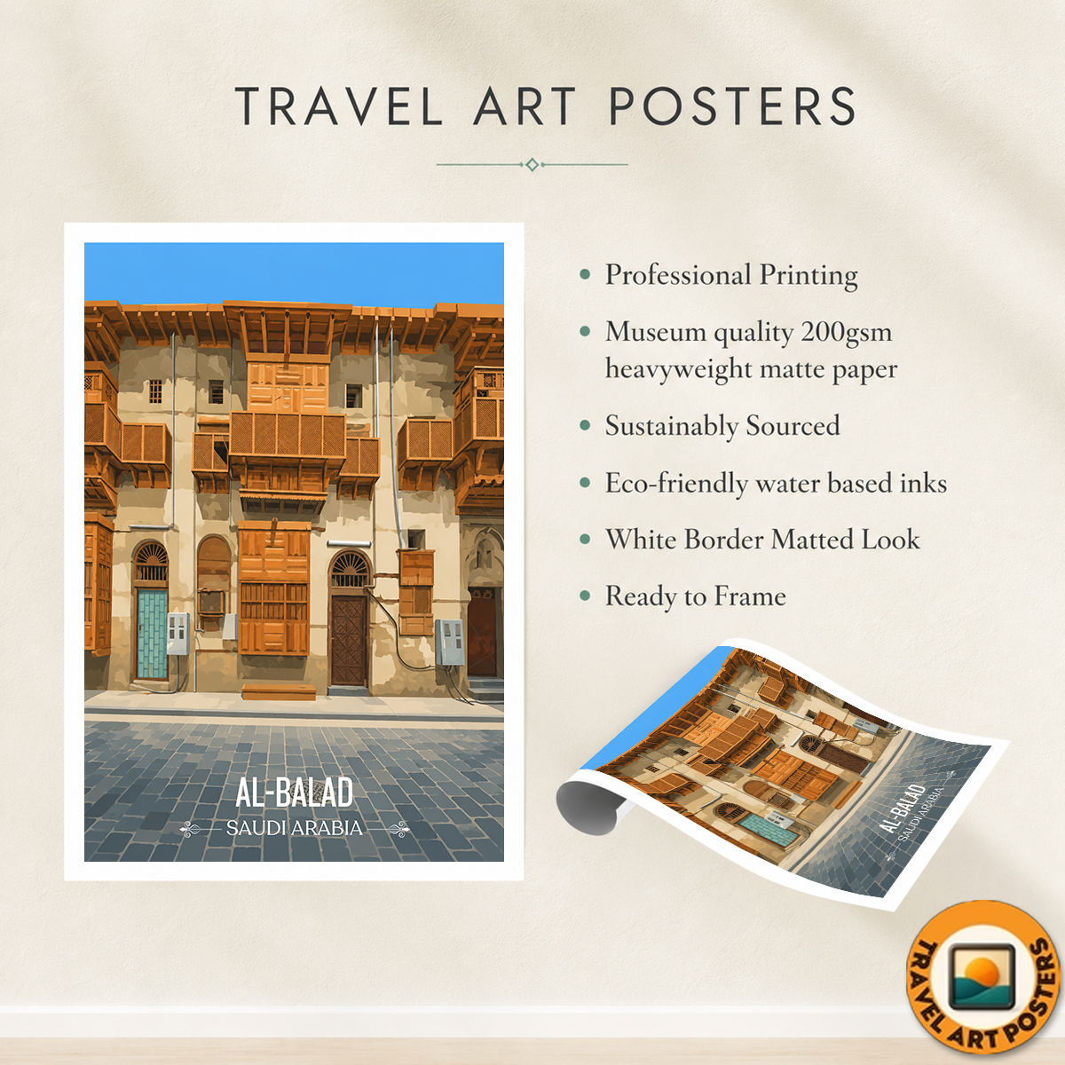 Al Balad - Saudi Arabia - Travel Wall Art Deco Poster Print