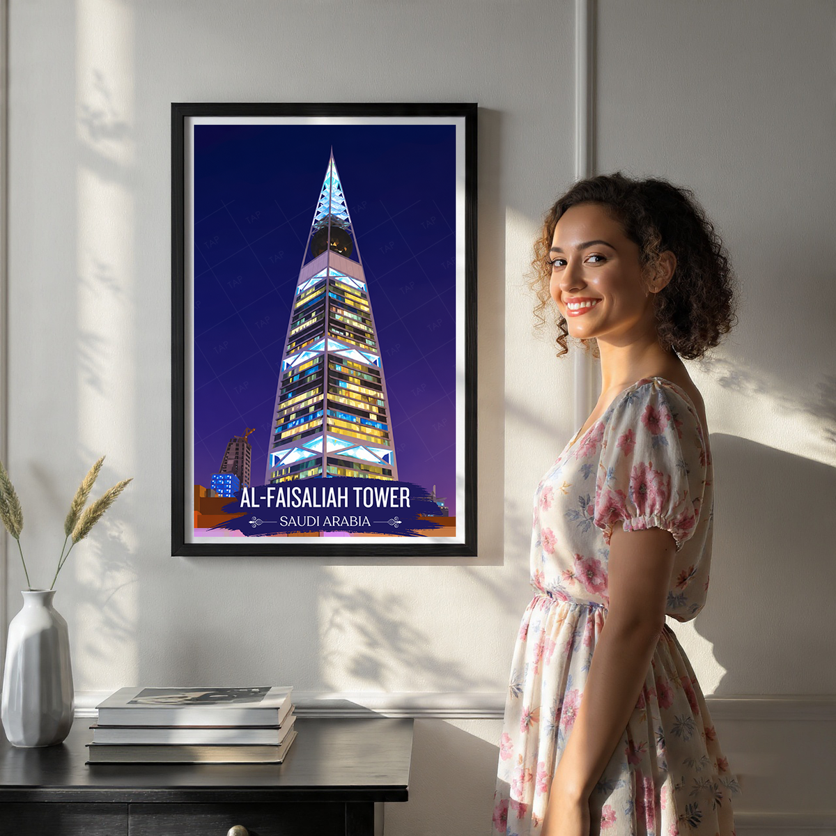Al-Faisaliah Tower - Saudi Arabia - Travel Wall Art Deco Poster Print