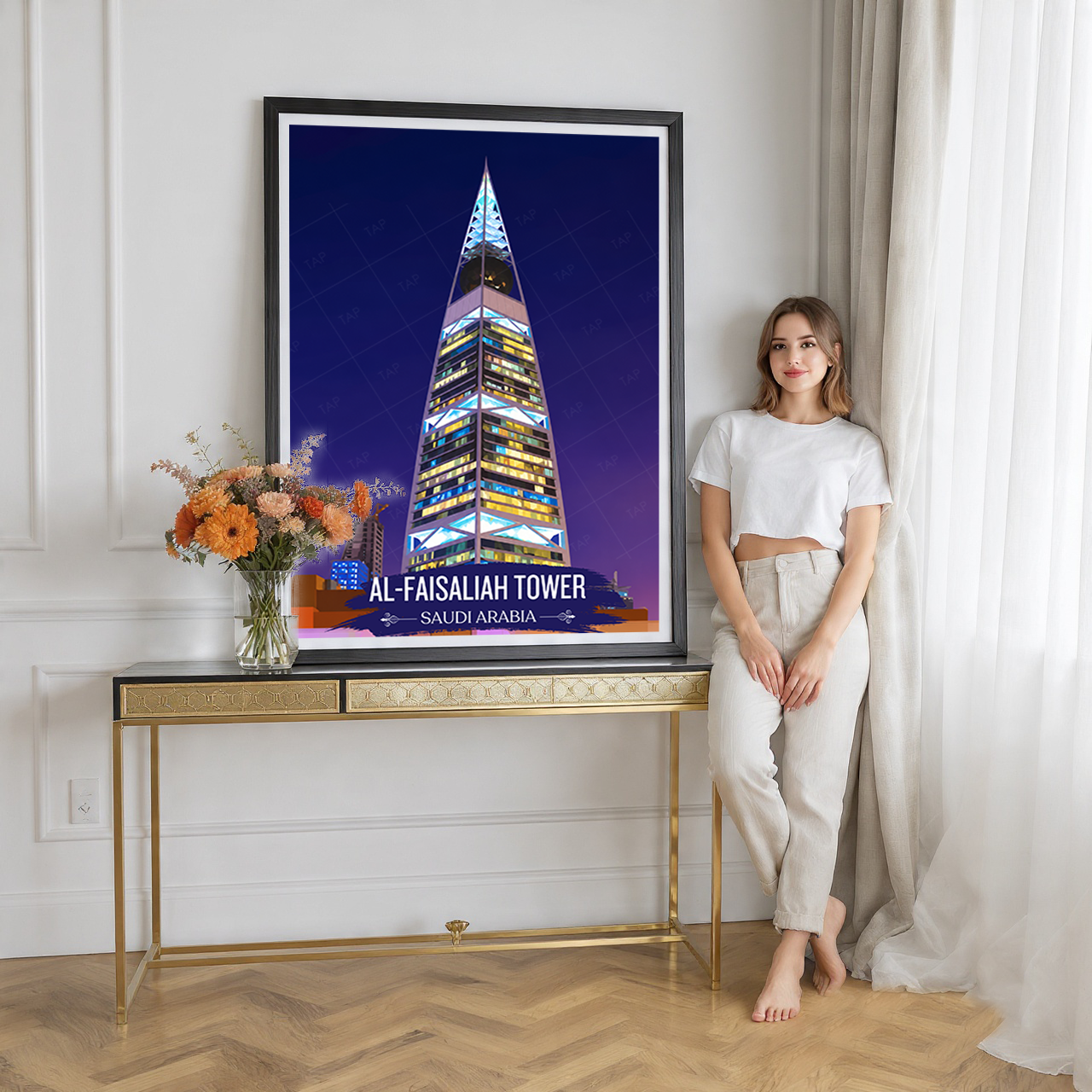 Al-Faisaliah Tower - Saudi Arabia - Travel Wall Art Deco Poster Print