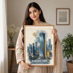 Al-Majdoul Tower - Saudi Arabia - Travel Wall Art Deco Poster Print