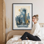 Al-Majdoul Tower - Saudi Arabia - Travel Wall Art Deco Poster Print
