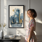 Al-Majdoul Tower - Saudi Arabia - Travel Wall Art Deco Poster Print