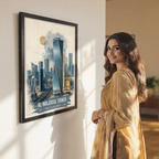 Al-Majdoul Tower - Saudi Arabia - Travel Wall Art Deco Poster Print