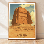 Al-Ula Hegra - Saudi Arabia - Travel Wall Art Deco Poster Print
