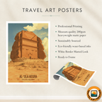 Al-Ula Hegra - Saudi Arabia - Travel Wall Art Deco Poster Print