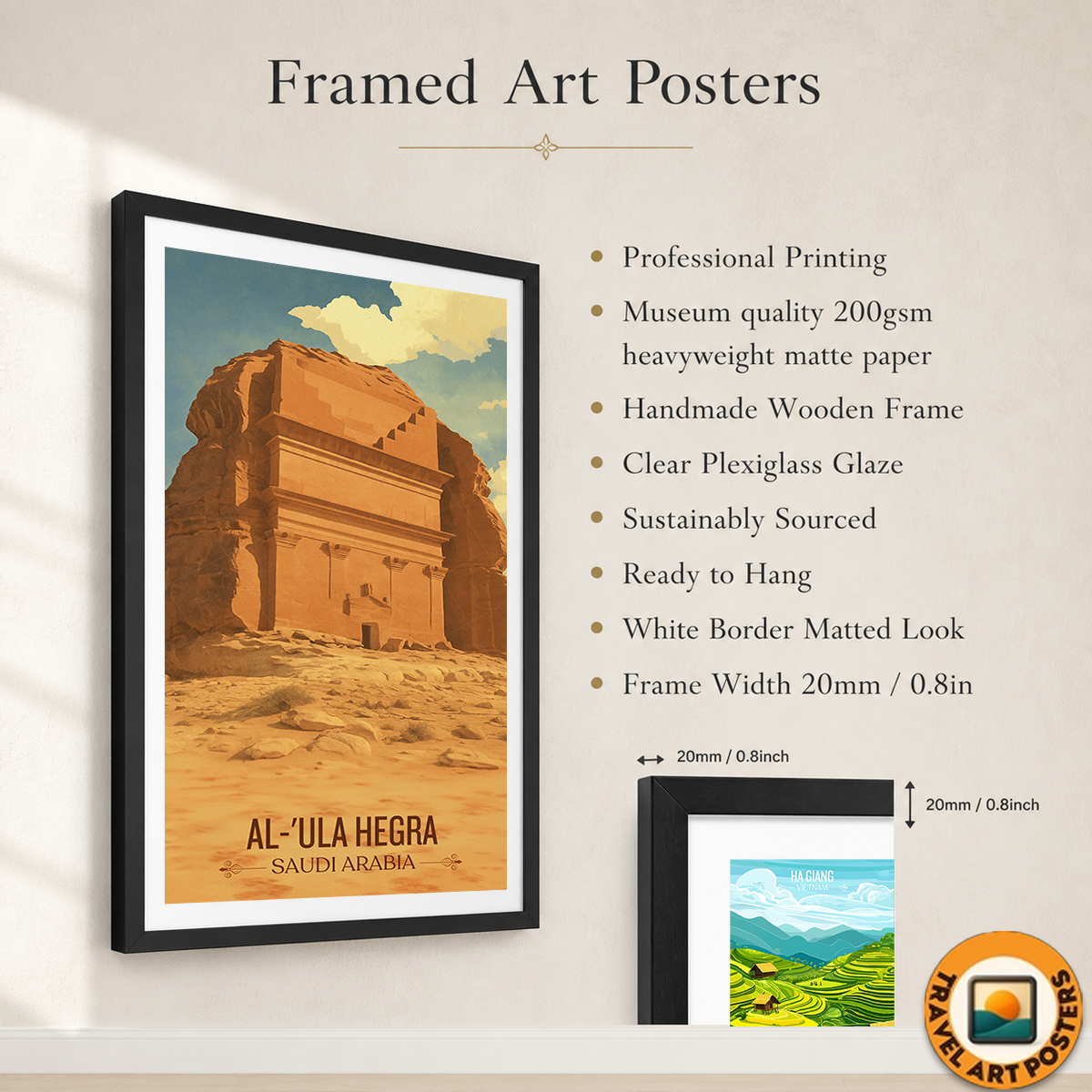 Al-Ula Hegra - Saudi Arabia - Travel Wall Art Deco Poster Print