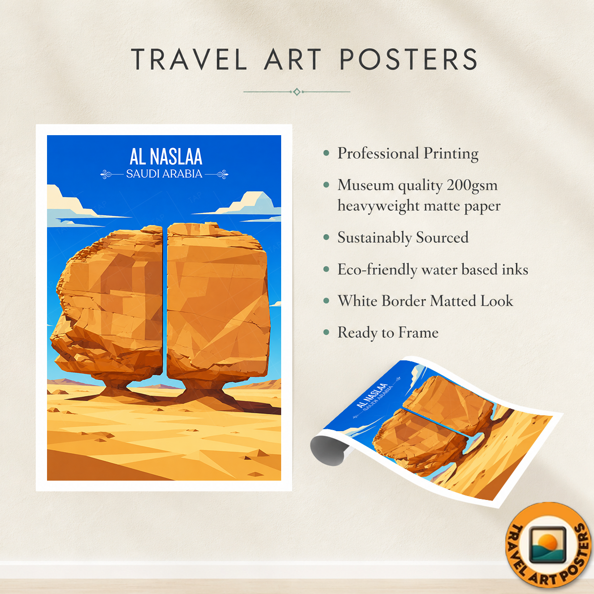 Al Naslaa - Saudi Arabia -  Travel Wall Art Deco Poster Print
