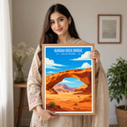 Burdah Rock Bridge - Saudi Arabia - Travel Wall Art Deco Poster Print