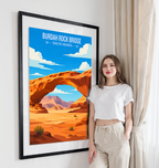 Burdah Rock Bridge - Saudi Arabia - Travel Wall Art Deco Poster Print