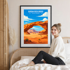Burdah Rock Bridge - Saudi Arabia - Travel Wall Art Deco Poster Print