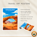 Burdah Rock Bridge - Saudi Arabia - Travel Wall Art Deco Poster Print