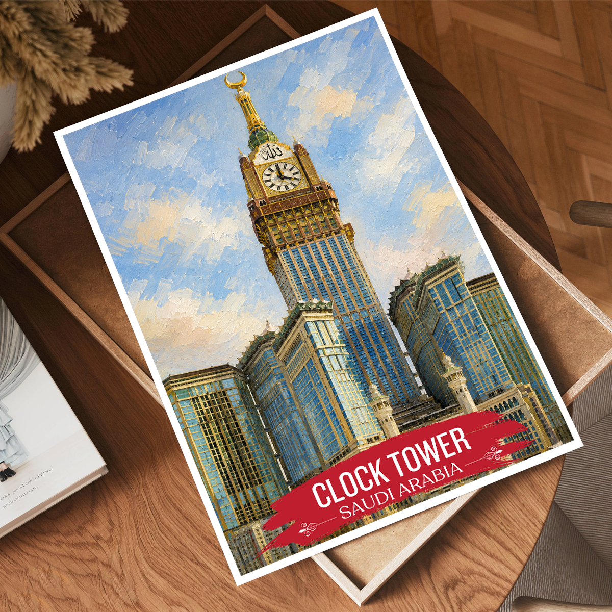 Clock Tower - Saudi Arabia - Travel Wall Art Deco Poster Print