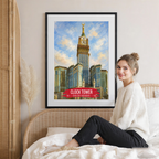Clock Tower - Saudi Arabia - Travel Wall Art Deco Poster Print