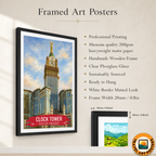 Clock Tower - Saudi Arabia - Travel Wall Art Deco Poster Print