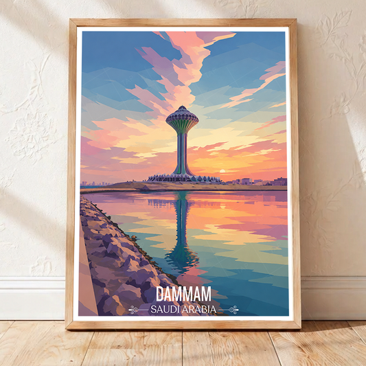 Dammam - Saudi Arabia - Travel Wall Art Deco Poster Print - Art Print - Travel Art Poster