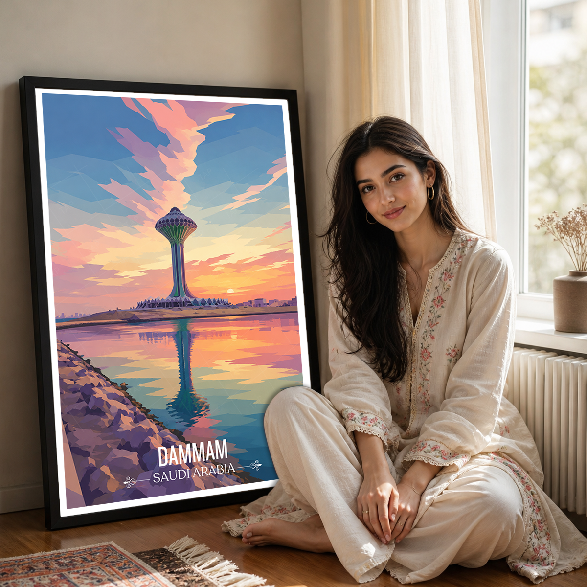 Dammam - Saudi Arabia - Travel Wall Art Deco Poster Print