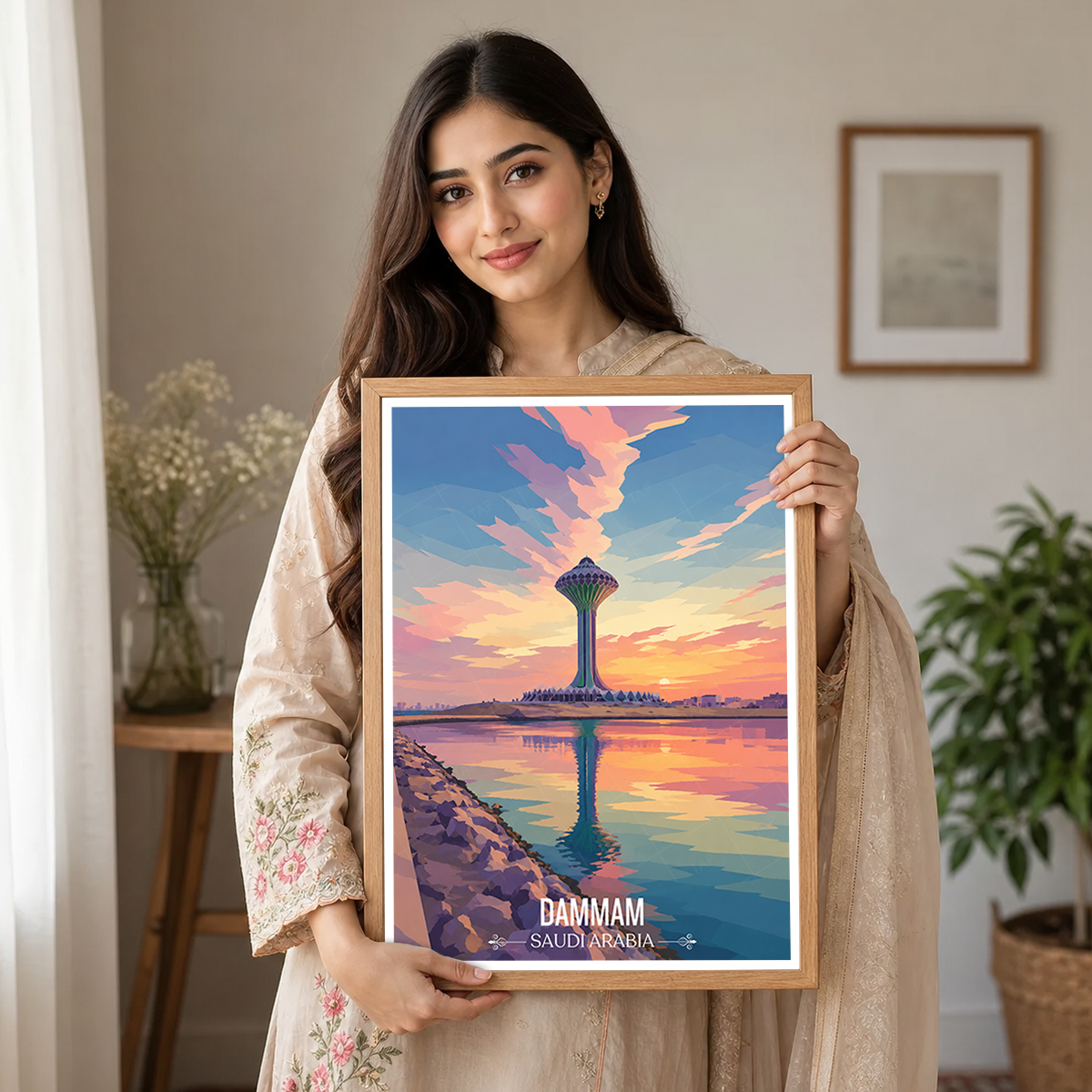 Dammam - Saudi Arabia - Travel Wall Art Deco Poster Print