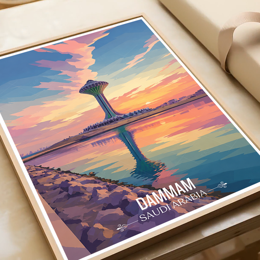 Dammam - Saudi Arabia - Travel Wall Art Deco Poster Print - Art Print - Travel Art Poster