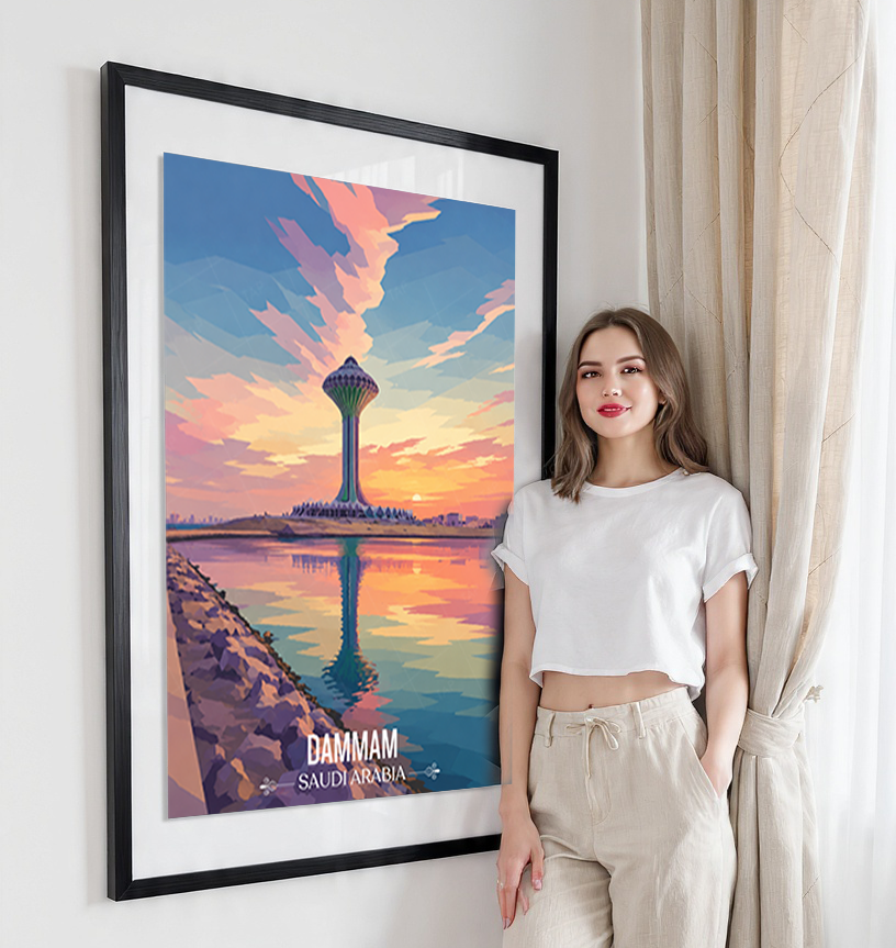 Dammam - Saudi Arabia - Travel Wall Art Deco Poster Print