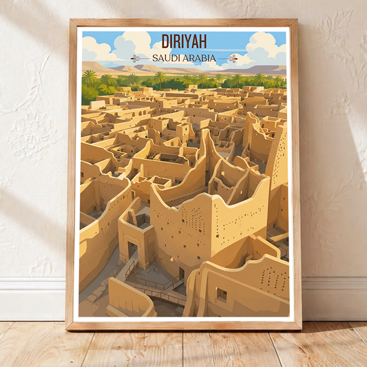 Diriyah - Saudi Arabia - Travel Wall Art Deco Poster Print - Art Print - Travel Art Poster