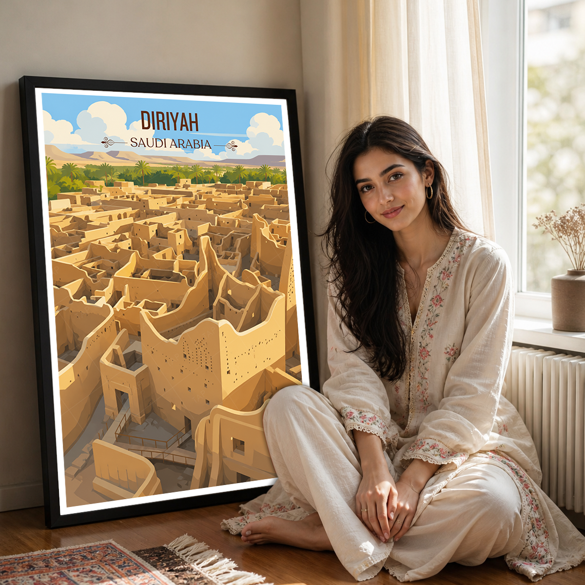 Diriyah - Saudi Arabia - Travel Wall Art Deco Poster Print