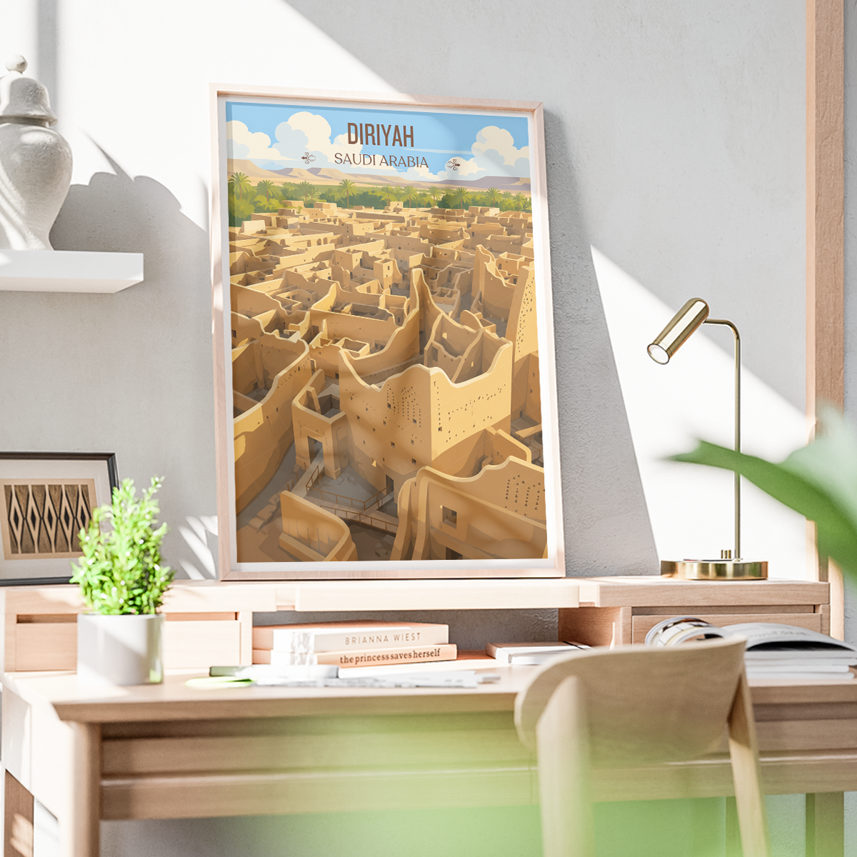 Diriyah - Saudi Arabia - Travel Wall Art Deco Poster Print