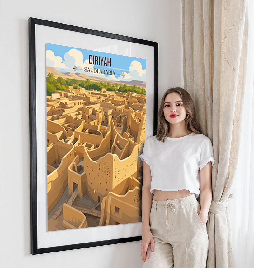 Diriyah - Saudi Arabia - Travel Wall Art Deco Poster Print